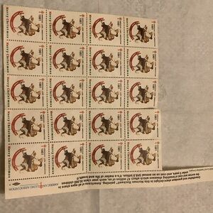 1981 Christmas Seals Sheet with Santa Design